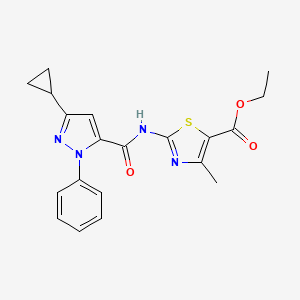 ethyl 2-{[(3-cyclopropyl-1-phenyl-1H-pyrazol-5-yl)carbonyl]amino}-4-methyl-1,3-thiazole-5-carboxylate