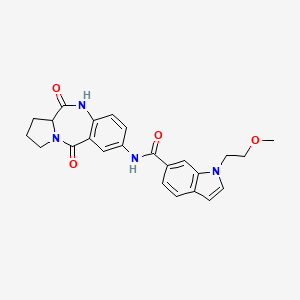 molecular formula C24H24N4O4 B10994380 N-(5,11-dioxo-2,3,5,10,11,11a-hexahydro-1H-pyrrolo[2,1-c][1,4]benzodiazepin-7-yl)-1-(2-methoxyethyl)-1H-indole-6-carboxamide 