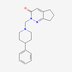 molecular formula C19H23N3O B10994381 2-[(4-phenylpiperidin-1-yl)methyl]-2,5,6,7-tetrahydro-3H-cyclopenta[c]pyridazin-3-one 