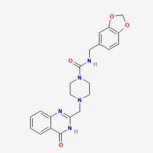 N-(1,3-benzodioxol-5-ylmethyl)-4-[(4-hydroxyquinazolin-2-yl)methyl]piperazine-1-carboxamide