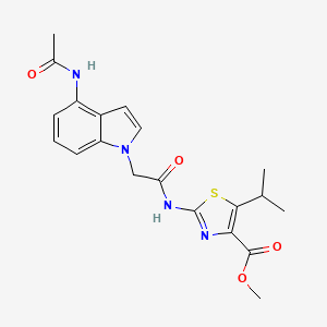 methyl 2-({[4-(acetylamino)-1H-indol-1-yl]acetyl}amino)-5-(propan-2-yl)-1,3-thiazole-4-carboxylate