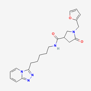 1-(furan-2-ylmethyl)-5-oxo-N-[5-([1,2,4]triazolo[4,3-a]pyridin-3-yl)pentyl]pyrrolidine-3-carboxamide