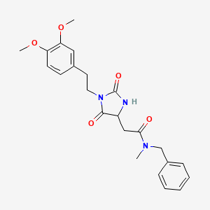 molecular formula C23H27N3O5 B10994404 N-benzyl-2-{1-[2-(3,4-dimethoxyphenyl)ethyl]-2,5-dioxoimidazolidin-4-yl}-N-methylacetamide 