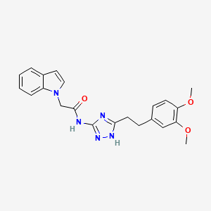 N-{3-[2-(3,4-dimethoxyphenyl)ethyl]-1H-1,2,4-triazol-5-yl}-2-(1H-indol-1-yl)acetamide