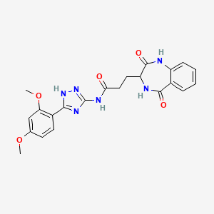 N-[5-(2,4-dimethoxyphenyl)-1H-1,2,4-triazol-3-yl]-3-(2-hydroxy-5-oxo-4,5-dihydro-3H-1,4-benzodiazepin-3-yl)propanamide