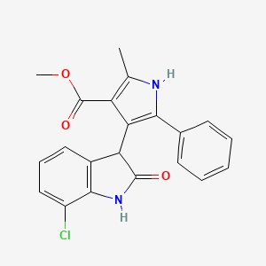 molecular formula C21H17ClN2O3 B10994428 methyl 4-(7-chloro-2-oxo-2,3-dihydro-1H-indol-3-yl)-2-methyl-5-phenyl-1H-pyrrole-3-carboxylate 