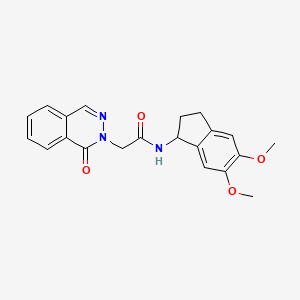 molecular formula C21H21N3O4 B10994434 N-(5,6-dimethoxy-2,3-dihydro-1H-inden-1-yl)-2-(1-oxo-2(1H)-phthalazinyl)acetamide 