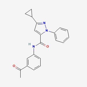 molecular formula C21H19N3O2 B10994469 N-(3-acetylphenyl)-3-cyclopropyl-1-phenyl-1H-pyrazole-5-carboxamide 