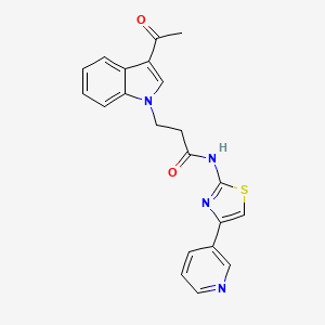 3-(3-acetyl-1H-indol-1-yl)-N-(4-(pyridin-3-yl)thiazol-2-yl)propanamide