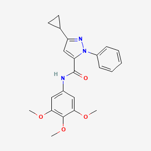 3-cyclopropyl-1-phenyl-N-(3,4,5-trimethoxyphenyl)-1H-pyrazole-5-carboxamide