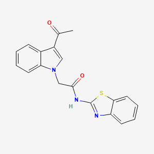 2-(3-acetyl-1H-indol-1-yl)-N-[(2Z)-1,3-benzothiazol-2(3H)-ylidene]acetamide