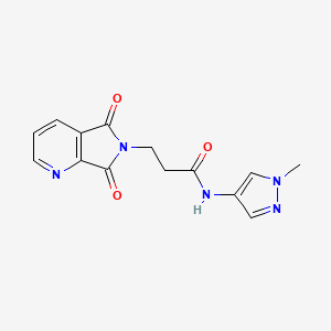 molecular formula C14H13N5O3 B10994520 3-(5,7-dioxo-5,7-dihydro-6H-pyrrolo[3,4-b]pyridin-6-yl)-N-(1-methyl-1H-pyrazol-4-yl)propanamide 