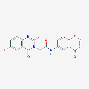 2-(6-fluoro-2-methyl-4-oxoquinazolin-3(4H)-yl)-N-(4-oxo-4H-chromen-6-yl)acetamide