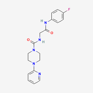 molecular formula C18H20FN5O2 B10994542 N-(2-((4-fluorophenyl)amino)-2-oxoethyl)-4-(pyridin-2-yl)piperazine-1-carboxamide 