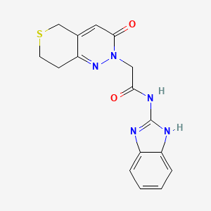 molecular formula C16H15N5O2S B10994546 N-(1H-benzimidazol-2-yl)-2-(3-oxo-3,5,7,8-tetrahydro-2H-thiopyrano[4,3-c]pyridazin-2-yl)acetamide 