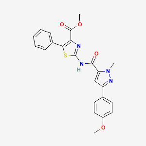 methyl 2-({[3-(4-methoxyphenyl)-1-methyl-1H-pyrazol-5-yl]carbonyl}amino)-5-phenyl-1,3-thiazole-4-carboxylate