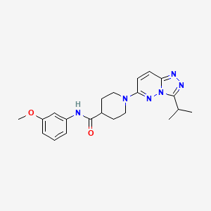 molecular formula C21H26N6O2 B10994616 N-(3-methoxyphenyl)-1-[3-(propan-2-yl)[1,2,4]triazolo[4,3-b]pyridazin-6-yl]piperidine-4-carboxamide 