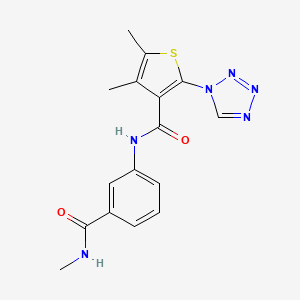 molecular formula C16H16N6O2S B10994620 4,5-dimethyl-N-[3-(methylcarbamoyl)phenyl]-2-(1H-tetrazol-1-yl)thiophene-3-carboxamide 