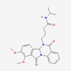 4-(9,10-dimethoxy-5,11-dioxo-6a,11-dihydroisoindolo[2,1-a]quinazolin-6(5H)-yl)-N-(propan-2-yl)butanamide