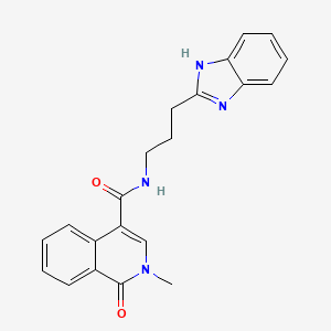 molecular formula C21H20N4O2 B10994645 N-[3-(1H-benzimidazol-2-yl)propyl]-2-methyl-1-oxo-1,2-dihydroisoquinoline-4-carboxamide 