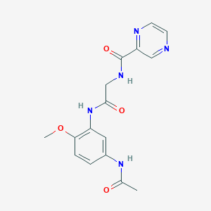 N-(2-{[5-(acetylamino)-2-methoxyphenyl]amino}-2-oxoethyl)pyrazine-2-carboxamide