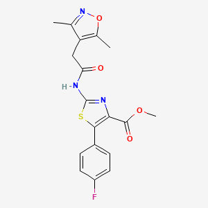 Methyl 2-{[(3,5-dimethyl-1,2-oxazol-4-yl)acetyl]amino}-5-(4-fluorophenyl)-1,3-thiazole-4-carboxylate