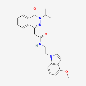 molecular formula C24H26N4O3 B10994666 N-[2-(4-methoxy-1H-indol-1-yl)ethyl]-2-[4-oxo-3-(propan-2-yl)-3,4-dihydrophthalazin-1-yl]acetamide 