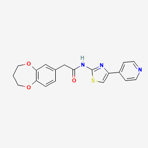 2-(3,4-dihydro-2H-1,5-benzodioxepin-7-yl)-N-[(2Z)-4-(pyridin-4-yl)-1,3-thiazol-2(3H)-ylidene]acetamide