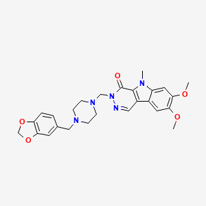 molecular formula C26H29N5O5 B10994710 3-{[4-(1,3-benzodioxol-5-ylmethyl)piperazin-1-yl]methyl}-7,8-dimethoxy-5-methyl-3,5-dihydro-4H-pyridazino[4,5-b]indol-4-one 