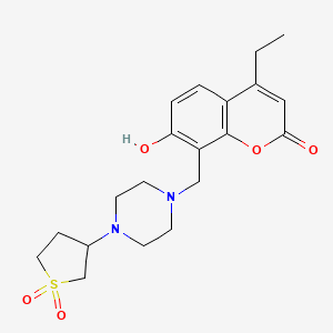 molecular formula C20H26N2O5S B10994712 8-{[4-(1,1-dioxidotetrahydrothiophen-3-yl)piperazin-1-yl]methyl}-4-ethyl-7-hydroxy-2H-chromen-2-one 