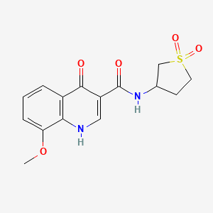 molecular formula C15H16N2O5S B10994714 N-(1,1-dioxidotetrahydrothiophen-3-yl)-4-hydroxy-8-methoxyquinoline-3-carboxamide 