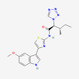 (2S)-N-[(2E)-4-(5-methoxy-1H-indol-3-yl)-1,3-thiazol-2(3H)-ylidene]-3-methyl-2-(1H-tetrazol-1-yl)pentanamide