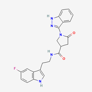 N-[2-(5-fluoro-1H-indol-3-yl)ethyl]-1-(1H-indazol-3-yl)-5-oxopyrrolidine-3-carboxamide