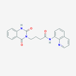 molecular formula C21H18N4O3 B10994765 4-(2-hydroxy-4-oxoquinazolin-3(4H)-yl)-N-(quinolin-8-yl)butanamide 