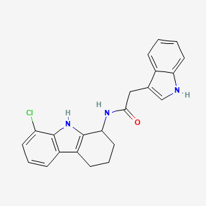 molecular formula C22H20ClN3O B10994787 N-(8-Chloro-2,3,4,9-tetrahydro-1H-carbazol-1-YL)-2-(1H-indol-3-YL)acetamide 