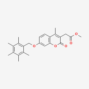 methyl {4-methyl-2-oxo-7-[(pentamethylbenzyl)oxy]-2H-chromen-3-yl}acetate