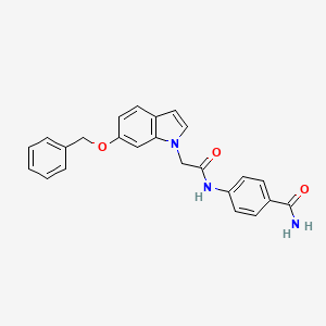 molecular formula C24H21N3O3 B10994815 4-({[6-(benzyloxy)-1H-indol-1-yl]acetyl}amino)benzamide 