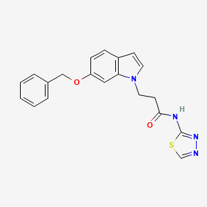 molecular formula C20H18N4O2S B10994834 3-(6-(benzyloxy)-1H-indol-1-yl)-N-(1,3,4-thiadiazol-2-yl)propanamide 