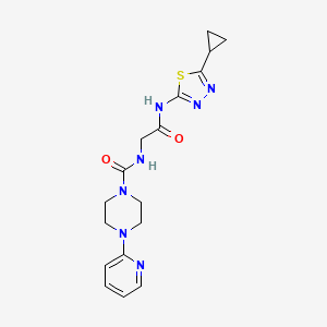 molecular formula C17H21N7O2S B10994870 N-(2-{[(2Z)-5-cyclopropyl-1,3,4-thiadiazol-2(3H)-ylidene]amino}-2-oxoethyl)-4-(pyridin-2-yl)piperazine-1-carboxamide 