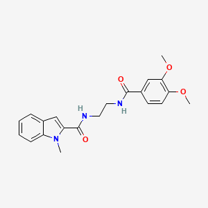 molecular formula C21H23N3O4 B10994883 N-(2-{[(3,4-dimethoxyphenyl)carbonyl]amino}ethyl)-1-methyl-1H-indole-2-carboxamide 