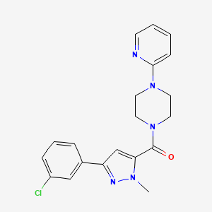 molecular formula C20H20ClN5O B10994895 [3-(3-chlorophenyl)-1-methyl-1H-pyrazol-5-yl][4-(pyridin-2-yl)piperazin-1-yl]methanone 