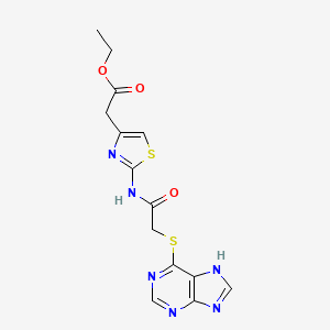 ethyl (2-{[(9H-purin-6-ylsulfanyl)acetyl]amino}-1,3-thiazol-4-yl)acetate