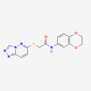 molecular formula C15H13N5O3S B10994943 N-(2,3-dihydro-1,4-benzodioxin-6-yl)-2-([1,2,4]triazolo[4,3-b]pyridazin-6-ylsulfanyl)acetamide 