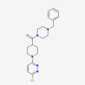 molecular formula C21H26ClN5O B10994951 (4-Benzylpiperazin-1-yl)(1-(6-chloropyridazin-3-yl)piperidin-4-yl)methanone 