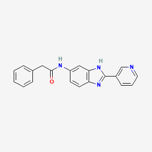 2-phenyl-N-[2-(pyridin-3-yl)-1H-benzimidazol-5-yl]acetamide