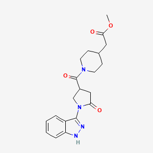 molecular formula C20H24N4O4 B10995002 methyl (1-{[1-(2H-indazol-3-yl)-5-oxopyrrolidin-3-yl]carbonyl}piperidin-4-yl)acetate 