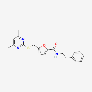 5-{[(4,6-dimethylpyrimidin-2-yl)sulfanyl]methyl}-N-(2-phenylethyl)furan-2-carboxamide