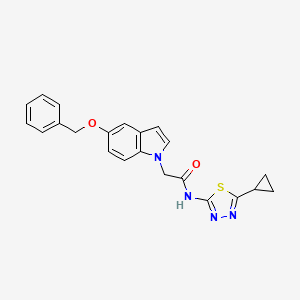 2-[5-(benzyloxy)-1H-indol-1-yl]-N-[(2E)-5-cyclopropyl-1,3,4-thiadiazol-2(3H)-ylidene]acetamide