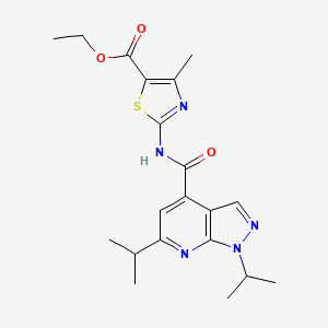 ethyl 2-({[1,6-di(propan-2-yl)-1H-pyrazolo[3,4-b]pyridin-4-yl]carbonyl}amino)-4-methyl-1,3-thiazole-5-carboxylate