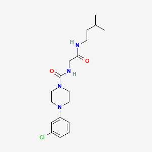 molecular formula C18H27ClN4O2 B10995100 4-(3-chlorophenyl)-N-{2-[(3-methylbutyl)amino]-2-oxoethyl}piperazine-1-carboxamide 